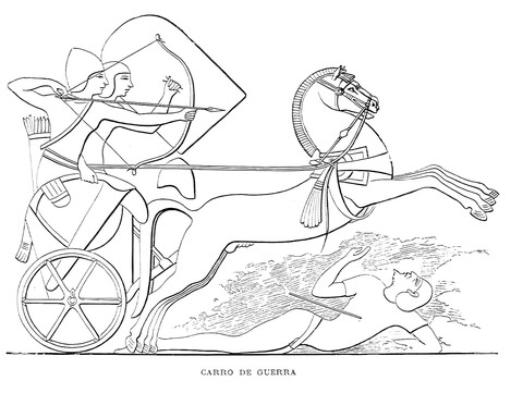 Ancient Egyptian Depiction Of War Chariot Coloring Page